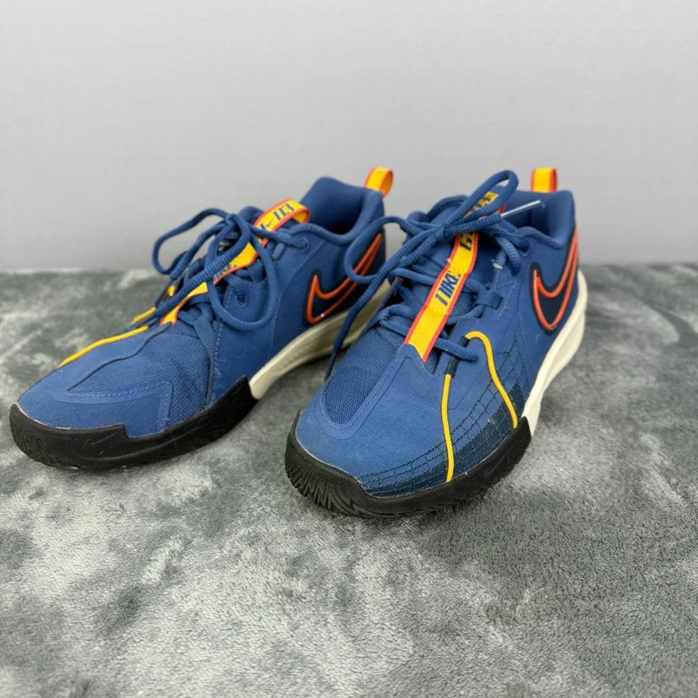 Nike Kids Basketball Shoes Blue‎ Orange Sneakers Athletic 6Y